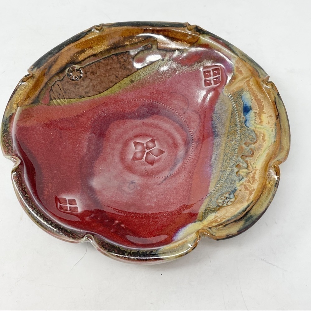 Vtg SCOTT FRANKENBERGER Crossroads Studio Brown Thrown Altered Pottery Bowl